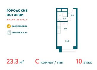 Квартира на продажу студия, 23.3 м2, Москва