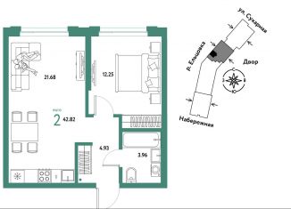 Продаю 2-комнатную квартиру, 42.8 м2, Новосибирск, метро Заельцовская