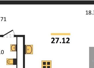 Продам квартиру студию, 27.1 м2, Воронеж, набережная Чуева, 7