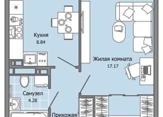 Продажа 1-комнатной квартиры, 34 м2, Ульяновск, жилой комплекс Город Новаторов, 2, Засвияжский район