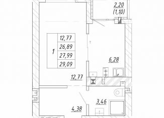 Продам 1-комнатную квартиру, 28 м2, Калининградская область