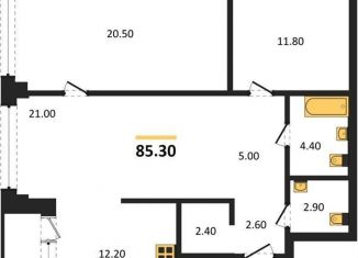 Продам 2-ком. квартиру, 85.3 м2, Новосибирск, метро Гагаринская