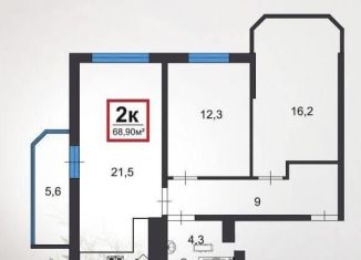 2-ком. квартира на продажу, 68.9 м2, Анапа, Анапское шоссе, 32к6, ЖК Чёрное море