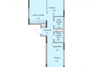 Продажа 2-ком. квартиры, 60.2 м2, Казань, Приволжский район