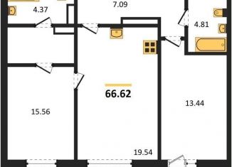 Продажа 2-ком. квартиры, 66.6 м2, Воронеж, Ленинский район