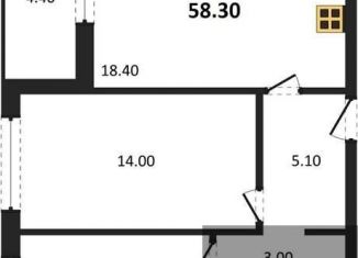 Двухкомнатная квартира на продажу, 58.3 м2, Воронеж, улица Фёдора Тютчева, 105