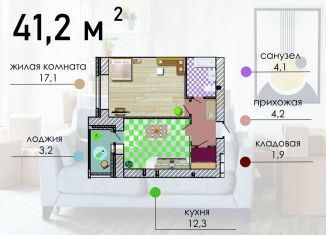 Продаю 1-ком. квартиру, 41.2 м2, Воронеж, Советский район, Путиловская улица, 19/1