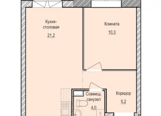 Однокомнатная квартира на продажу, 40.7 м2, село Первомайский