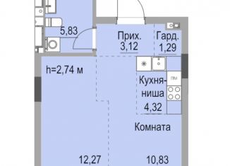 Продам квартиру студию, 37.6 м2, Удмуртия, улица Лихвинцева, 17