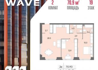 2-комнатная квартира на продажу, 70.9 м2, Москва, район Москворечье-Сабурово