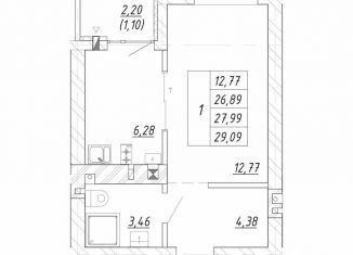 Продаю 1-ком. квартиру, 28 м2, Калининградская область