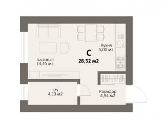 Продается однокомнатная квартира, 28.5 м2, Краснопольское сельское поселение