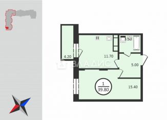 Продаю 1-комнатную квартиру, 37.7 м2, Владимир, Добросельская улица, 184А, Фрунзенский район