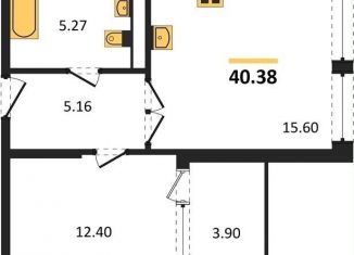 Продам 1-комнатную квартиру, 40.4 м2, Воронеж, набережная Чуева, 7