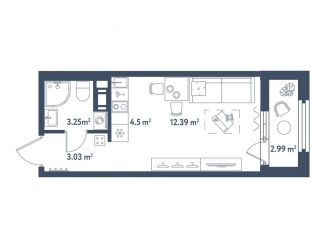 Продам квартиру студию, 24.7 м2, Санкт-Петербург, Московский район