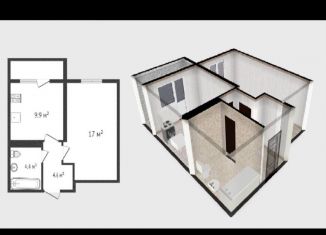 Продаю 1-комнатную квартиру, 38 м2, село Мирное, Мраморный переулок, 38