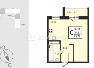 Квартира на продажу студия, 36.7 м2, посёлок Заклязьменский