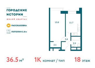 Однокомнатная квартира на продажу, 36.5 м2, поселение Внуковское