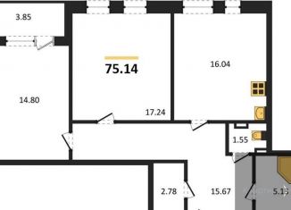 Продам 2-комнатную квартиру, 75.1 м2, Воронеж, Центральный район