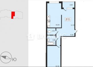 Продается 2-ком. квартира, 59.3 м2, Владимирская область