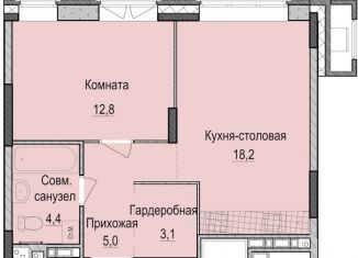 1-ком. квартира на продажу, 43.5 м2, Казань, Приволжский район