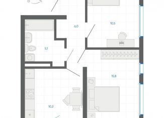 Продажа 2-ком. квартиры, 49 м2, Свердловская область, улица Академика Парина, 12/6