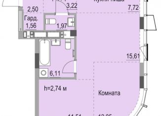 Квартира на продажу студия, 64.9 м2, Удмуртия, улица Лихвинцева, 17