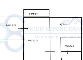 Продажа двухкомнатной квартиры, 35.4 м2, Саратов, Беговая улица, 10