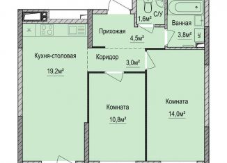 2-комнатная квартира на продажу, 56.9 м2, Ижевск, улица Новаторов, 1, Устиновский район