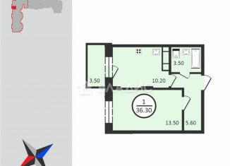 Продам 1-ком. квартиру, 36.3 м2, Владимир, Добросельская улица, 184А, Фрунзенский район