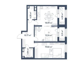 Продажа 2-ком. квартиры, 75.8 м2, Санкт-Петербург, Московский район