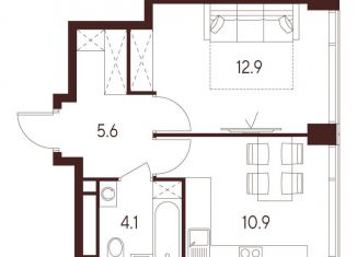 Продается 1-комнатная квартира, 33.5 м2, Москва, метро Октябрьское поле