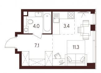 Квартира на продажу студия, 25.8 м2, Москва, станция Зорге