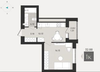 Продажа однокомнатной квартиры, 32.9 м2, Калининградская область