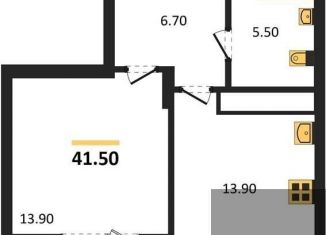 Однокомнатная квартира на продажу, 41.5 м2, Воронеж, улица Шишкова, 140Б/17