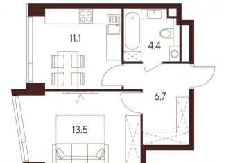 Продажа 1-ком. квартиры, 35.7 м2, Москва, метро Октябрьское поле