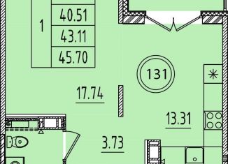 Продаю 1-комнатную квартиру, 35.5 м2, Санкт-Петербург