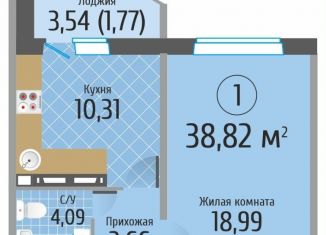 Продается 1-ком. квартира, 38.8 м2, Новосибирская область