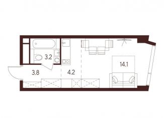 Продаю квартиру студию, 25.3 м2, Москва, станция Зорге