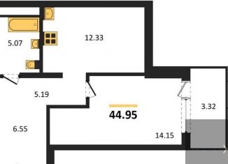 1-ком. квартира на продажу, 45 м2, Воронеж, набережная Чуева, 7, Железнодорожный район