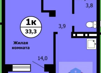 Продам 1-ком. квартиру, 32.7 м2, Красноярский край, улица Лесников, 41Б