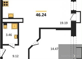 Продам 1-ком. квартиру, 46.2 м2, Воронеж, набережная Чуева, 7, Железнодорожный район