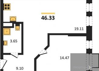 Продается 1-комнатная квартира, 46.3 м2, Воронеж, Железнодорожный район, набережная Чуева, 7