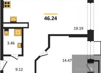 Продажа 1-ком. квартиры, 46.2 м2, Воронеж, набережная Чуева, 7, Железнодорожный район