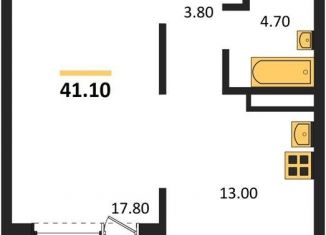 Продается 1-комнатная квартира, 41.1 м2, Новосибирск, ЖК Галактика, улица Николая Островского, 195/6