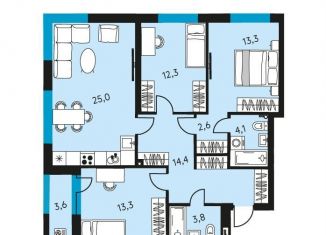 4-ком. квартира на продажу, 90.6 м2, Пермский край, улица Луначарского, 97