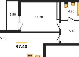 Продам 1-комнатную квартиру, 37.4 м2, Ростов-на-Дону, Советский район, проспект Маршала Жукова, 26к4