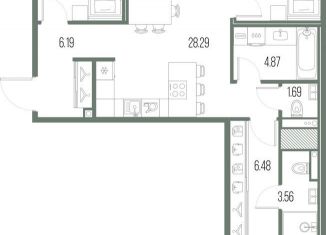 Продаю 3-ком. квартиру, 83.8 м2, Санкт-Петербург, муниципальный округ Гавань