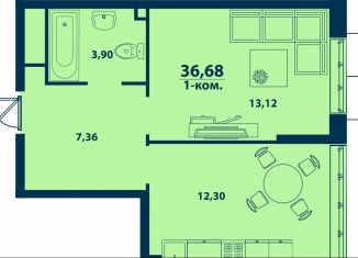 Продается 1-комнатная квартира, 36.7 м2, Республика Башкортостан