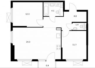 Продаю 2-ком. квартиру, 63.5 м2, Санкт-Петербург, метро Чёрная речка